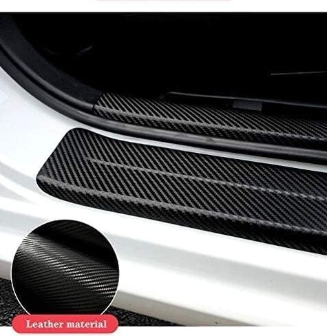 4Pcs Carbon Fiber Door Sill Protector Guards 4D Car Entry Scuff Plate, Waterproof Anti-Scratch Car Door Sill Compatible with Colo4x4rado(Red) in Saudi Arabia
