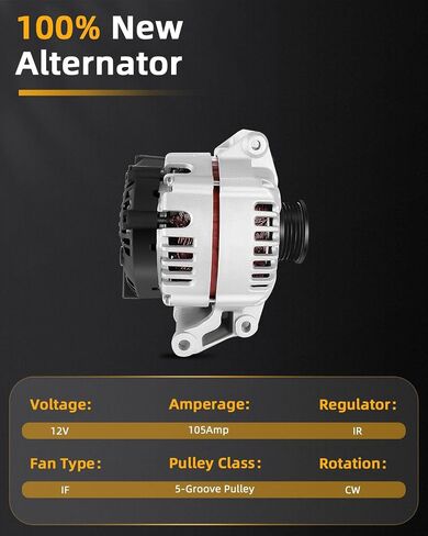 OCPTY Alternator for Chevrolet for Cavalier 2002-2005,for Classic 2004-2005,for Malibu 2004-2005,for Oldsmobile for Alero 02-04,2.2L l4 105Amp Automotive Alternator Replacement #13944 in Saudi Arabia