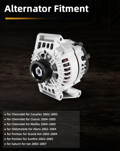 OCPTY Alternator for Chevrolet for Cavalier 2002-2005,for Classic 2004-2005,for Malibu 2004-2005,for Oldsmobile for Alero 02-04,2.2L l4 105Amp Automotive Alternator Replacement #13944 in Saudi Arabia