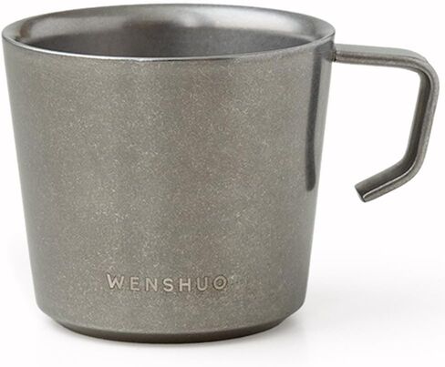 WENSHUO Outdoor Cup,Small Camping Mug,Vintage Stainless Steel,10.14 fl oz (300 ml) in Kuwait