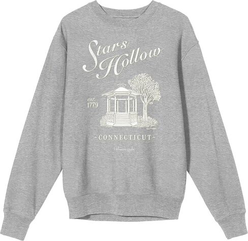 Bioworld Gilmore Girls Stars Hollow Adult Heather Gray Crew Neck Sweatshirt in Saudi Arabia