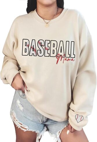 Nani Baseball Mama Embroidered Sweatshirt, Baseball Mama Sweatshirt For Mom Gameday Mother's Day Christmas Sports Grey M in Saudi Arabia