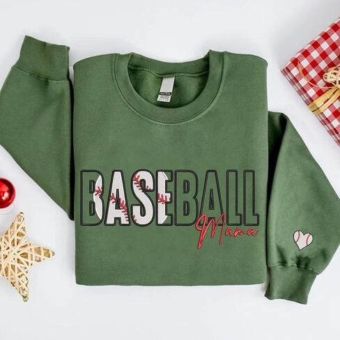 Nani Baseball Mama Embroidered Sweatshirt, Baseball Mama Sweatshirt For Mom Gameday Mother's Day Christmas Sports Grey M in Saudi Arabia