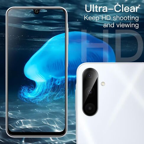 واقي شاشة JETech لهاتف Samsung Galaxy A55 5G مقاس 6.6 بوصة مع واقي عدسة الكاميرا، طبقة من الزجاج المقوى 9H، شفاف عالي الدقة، عبوتان لكل منهما in Saudi Arabia