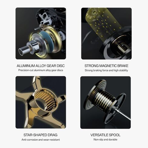 Fishing Baitcasting Reel, Baitcaster Fishing Reels with 18+1BB Stainless Steel Ball Bearings,Magnetic Braking System for Fishing Saltwater Freshwater, Available in 7.1: 1 in Kuwait