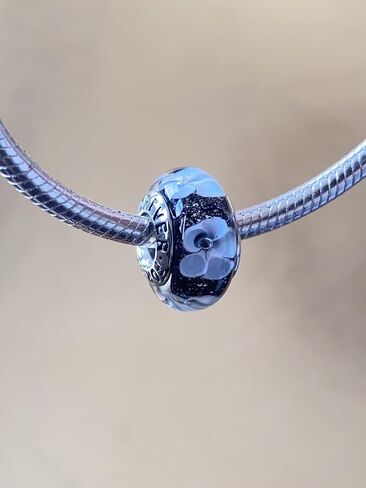 قطعة واحدة من سحر الفضة الإسترليني عيار 925 من زجاج مورانو الأصلي لأساور باندورا، سحر زهرة متعدد الألوان لأساور باندورا، سحر الخرزة للنساء in Kuwait