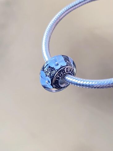 قطعة واحدة من سحر الفضة الإسترليني عيار 925 من زجاج مورانو الأصلي لأساور باندورا، سحر زهرة متعدد الألوان لأساور باندورا، سحر الخرزة للنساء in Kuwait