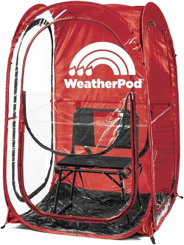WeatherPod® The Original Shark Tank MyPod™ 1-2 Person Pop-Up Pod - Stay Warm, Dry, and Out of The Sun - Weather Pod for Sports, Rain, or Wind (Black, 46" L x 46" W x 59" H) in Saudi Arabia