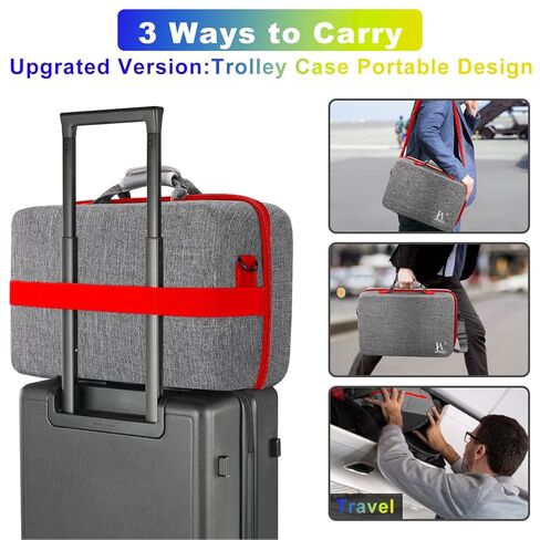 Hard Shell Carrying Case for PS5, Travel Case for PS5, PS5 Pro, PS5 Console Controller, Shockproof Protective Storage Bag for Playstation 5 Disk Digital Edition, Headset, Base, Game Accessories(Grey) in Kuwait