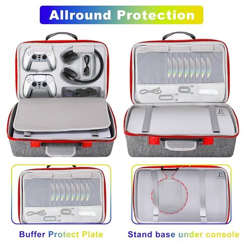 Hard Shell Carrying Case for PS5, Travel Case for PS5, PS5 Pro, PS5 Console Controller, Shockproof Protective Storage Bag for Playstation 5 Disk Digital Edition, Headset, Base, Game Accessories(Grey) in Kuwait