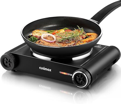 Cusimax Hot Plate,Countertop Triple Burner with 7″Cast Iron Cooktop,Electric Hot Plate for Cooking,11 Level Temperature Setting in Kuwait