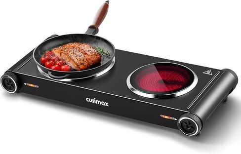 Cusimax Hot Plate,Countertop Triple Burner with 7″Cast Iron Cooktop,Electric Hot Plate for Cooking,11 Level Temperature Setting in Kuwait