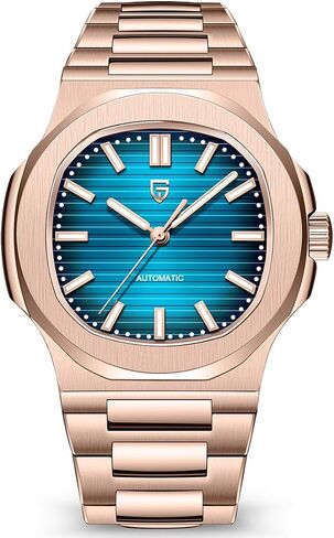 Pagani Design Automatic Watch for Men, Rose Gold 40mm Stainless Steel Minimalist Analog Gift Wristwatch with Synthetic Sapphire Dial Glass,100m Waterproof in Saudi Arabia