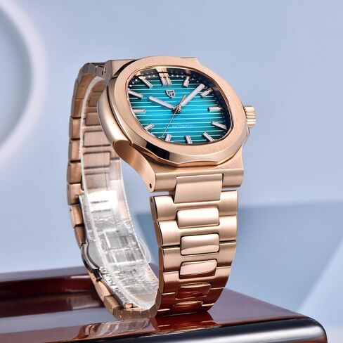 Pagani Design Automatic Watch for Men, Rose Gold 40mm Stainless Steel Minimalist Analog Gift Wristwatch with Synthetic Sapphire Dial Glass,100m Waterproof in Saudi Arabia