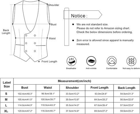 Mens Suit Vest Business U-neck Formal Casual Woolen Waistcoat in Saudi Arabia