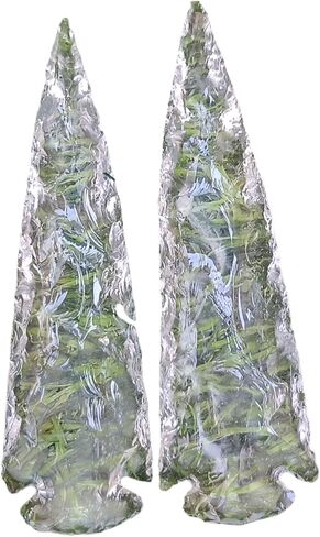 رأس سهم من حجر السج من الكوارتز الشفاف، كريستال طبيعي وحجر علاجي من حجر الصوان رأس سهم صخري 4 بوصة in Kuwait