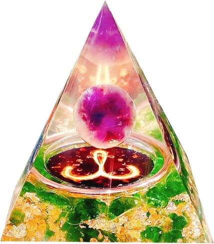 Twelve Constellations Sagittarius Orgone Crystal Pyramid,Natural Amethyst&Green Strawberry Orgonite Healing Pyramid for Protection Chakra,Unique Constellation Pyramid for Positive Energy. in Saudi Arabia