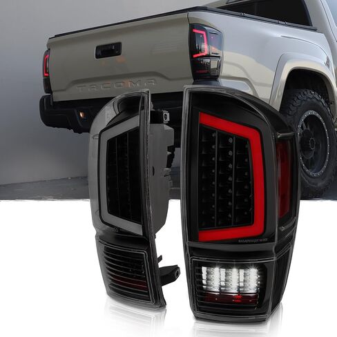 AKKON - For 2016-2022 Toyota Tacoma Full LED Light Bar Tail Lights Black Housing Smoked Lens Set in Saudi Arabia