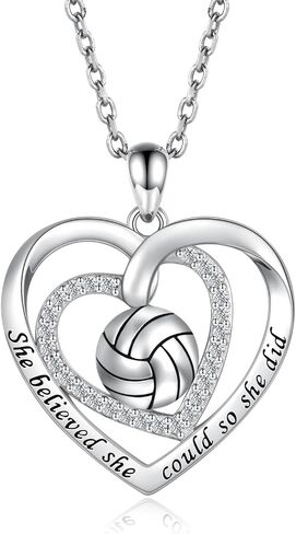 925 Sterling Silver Softball Volleyball Basketball Baseball Necklace Pendant Softball Mom Jewelry Gifts for Women Lover Players in Saudi Arabia