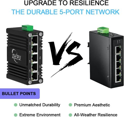الصناعية 5 منافذ مدارة جيجابت إيثرنت التبديل إدارة الويب التبديل Din السكك الحديدية الصغيرة محول الشبكة الذكية دعم جودة الخدمة، VLAN 12-48V DC in Kuwait