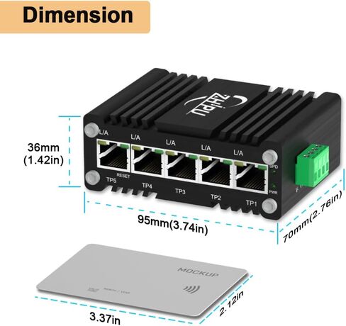 الصناعية 5 منافذ مدارة جيجابت إيثرنت التبديل إدارة الويب التبديل Din السكك الحديدية الصغيرة محول الشبكة الذكية دعم جودة الخدمة، VLAN 12-48V DC in Kuwait