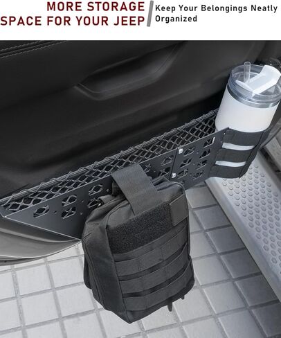 Metal Black Star Front Door Storage Pockets for Jeep, Large Space, Rust-Resistant, for 2018-2024 Jeep Wrangler JL 2/4 Door & Gladiator JT, Jeep Wrangler Storage Accessories 1 Pair in Kuwait