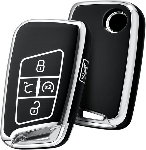 ELOHEI Key Fob Cover for Volkswagen, Premium Soft Full Protection Key Fob Case Compatible with VW Tiguan Atlas Jetta Passat Golf Alltrack Accessories 5 Buttons (Gray) in Saudi Arabia