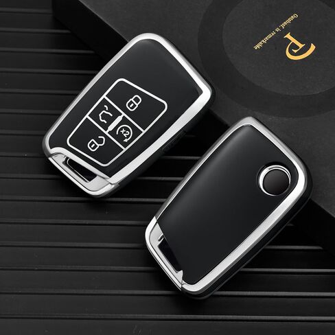 ELOHEI Key Fob Cover for Volkswagen, Premium Soft Full Protection Key Fob Case Compatible with VW Tiguan Atlas Jetta Passat Golf Alltrack Accessories 5 Buttons (Gray) in Saudi Arabia