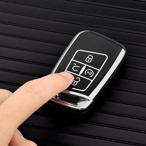 ELOHEI Key Fob Cover for Volkswagen, Premium Soft Full Protection Key Fob Case Compatible with VW Tiguan Atlas Jetta Passat Golf Alltrack Accessories 5 Buttons (Gray) in Saudi Arabia