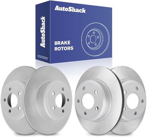 AutoShack Front & Rear Drilled & Slotted Brake Rotors | Replacement for Dodge Magnum 2006-2023 Charger 2009-2023 Challenger 2005-2023 Chrysler 300 V6 RWD | Black E-Coated | 4-PC Set | NightGuard in Saudi Arabia
