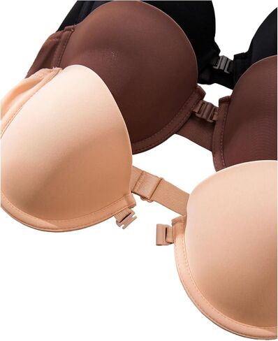SOLY HUX Strapless Bras for Women 3 Piece Front Closure Underwire Bra Bandeau Invisible Bralette in Saudi Arabia