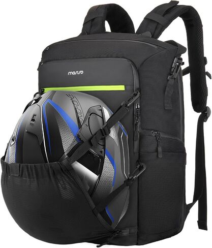 MOSISO Motorcycle Helmet Backpack Bag, Large Capacity Riding Backpack for Motorcycle Riders, Expandable Motorbike Helmet Bag with Back Full Open Laptop Compartment&Hidden Net, Black in Saudi Arabia