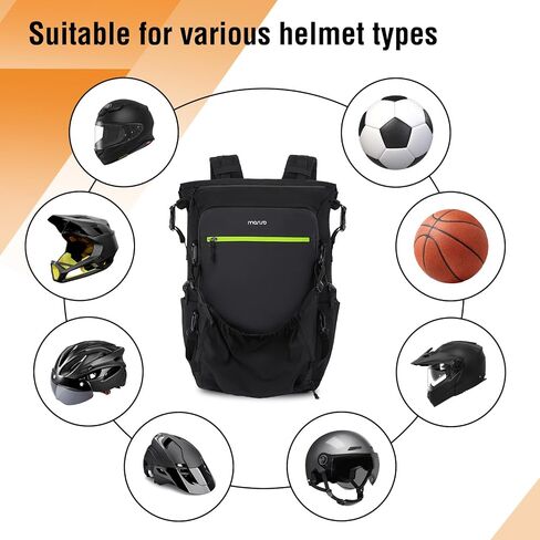 MOSISO Motorcycle Helmet Backpack Bag, Large Capacity Riding Backpack for Motorcycle Riders, Expandable Motorbike Helmet Bag with Back Full Open Laptop Compartment&Hidden Net, Black in Saudi Arabia