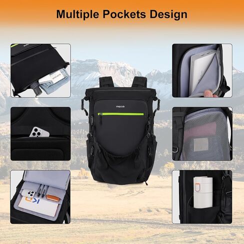 MOSISO Motorcycle Helmet Backpack Bag, Large Capacity Riding Backpack for Motorcycle Riders, Expandable Motorbike Helmet Bag with Back Full Open Laptop Compartment&Hidden Net, Black in Saudi Arabia