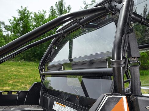 الزجاج الأمامي الخلفي SuperATV للخدمة الشاقة لعام 2012+ Polaris RZR 570 / 2017 570 S | بولي كربونات خفيف سميك بسمك 1/4 بوصة أقوى 250 مرة من الزجاج | مريح وخالي من الخشخشة | صنع في الولايات المتحدة الأمريكية in Saudi Arabia
