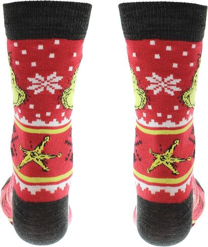 Dr Seuss The Grinch Adult Ugly Sweater Grinchmas Holiday Crew Socks 1 Pair for Men and Women (Sock Size 10-13) in Saudi Arabia