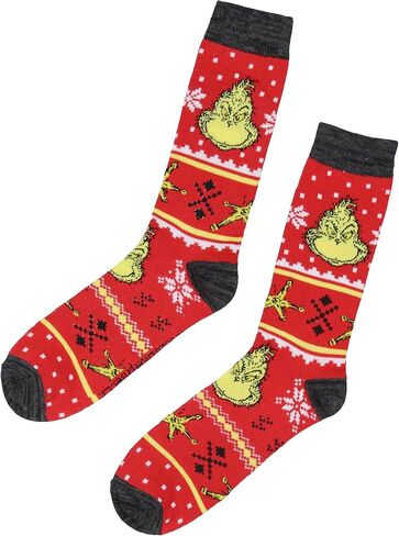 Dr Seuss The Grinch Adult Ugly Sweater Grinchmas Holiday Crew Socks 1 Pair for Men and Women (Sock Size 10-13) in Saudi Arabia