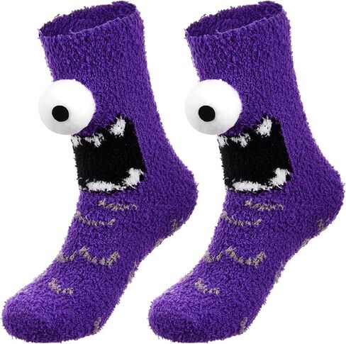 عيون ثلاثية الأبعاد من الصوف المرجاني جورب سخيف طاقم غريب جوارب جديدة مضحكة دافئة لحفلة الهالوين وعيد الميلاد in Kuwait