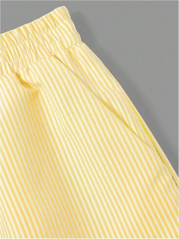 SOLY HUX Women's Striped Pants Elastic Waist Wide Leg Baggy Sweatpants Lounge Pants 2 Packs in Kuwait