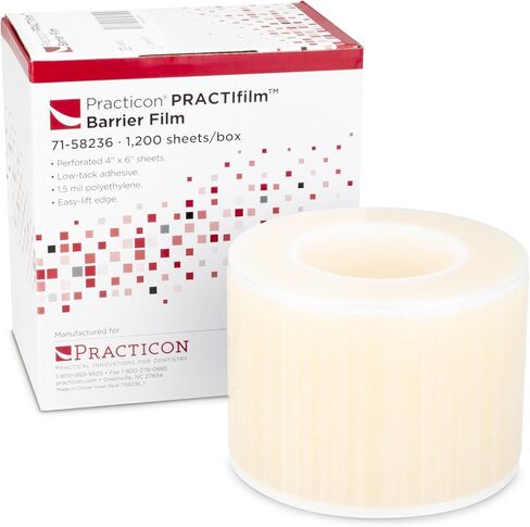 Practicon Green PRACTIfilm Barrier Flim, 4" x 6" Surface Barrier Tape with Dispenser Box, for Dental, Medical, Tattoo, 1200 Sheets per Roll in Kuwait