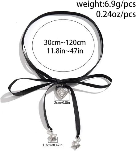 Pearl Ribbon Bow Choker Necklaces Y2k Coquette Pearl Necklace with Heart Bow Necklace for Women in Saudi Arabia