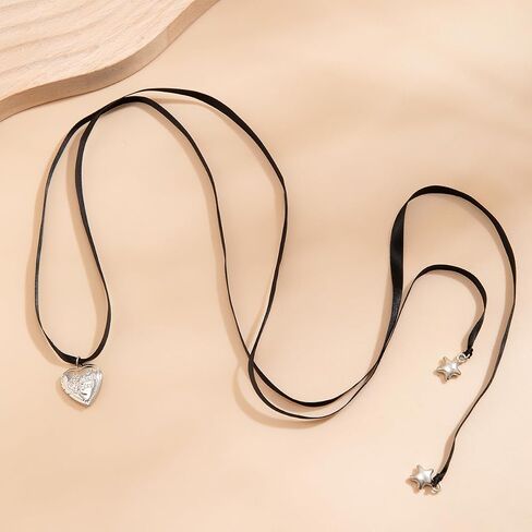 Pearl Ribbon Bow Choker Necklaces Y2k Coquette Pearl Necklace with Heart Bow Necklace for Women in Saudi Arabia