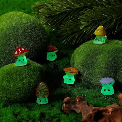 12Pcs Cute Mini Mushroom Car Rearview Mirror Ornaments Fun Dashboard Decorations, Kawaii Car Interior Accessories for Women Gifts, Colored in Saudi Arabia