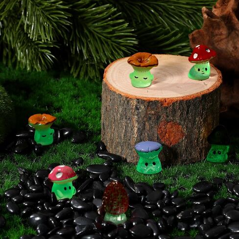 12Pcs Cute Mini Mushroom Car Rearview Mirror Ornaments Fun Dashboard Decorations, Kawaii Car Interior Accessories for Women Gifts, Colored in Saudi Arabia