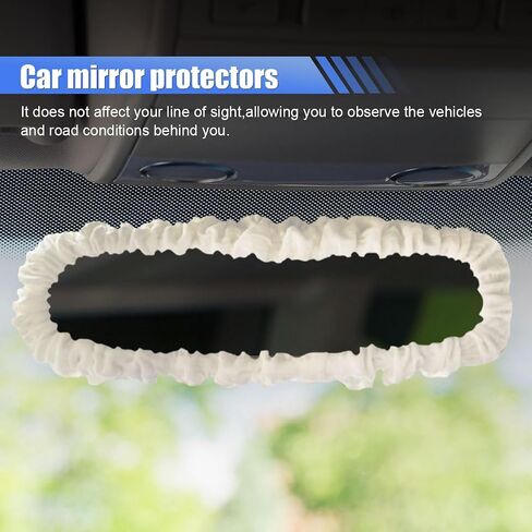 Cute Car Rearview Mirror Cover, Elastic Soft Auto Rearview Mirror Protector, Universal Vehicle Interior Decorative Accessories for RV, SUV, Truck, Ideal Present for Girls, Women (Pink) in Saudi Arabia