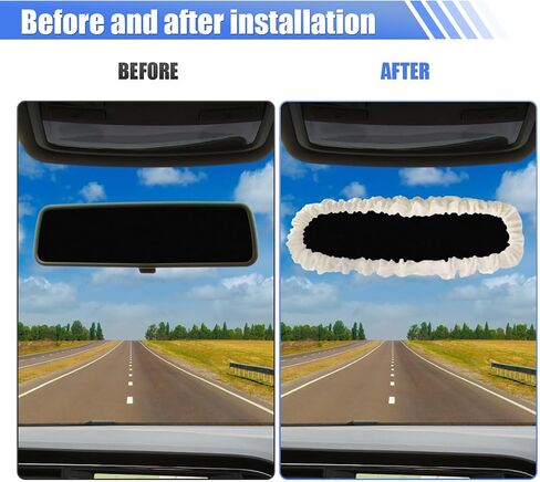 Cute Car Rearview Mirror Cover, Elastic Soft Auto Rearview Mirror Protector, Universal Vehicle Interior Decorative Accessories for RV, SUV, Truck, Ideal Present for Girls, Women (Pink) in Saudi Arabia