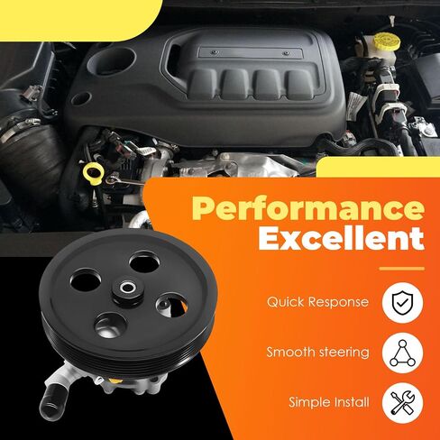 مضخة توجيه كهربائية مع بكرة متوافقة مع Wrangler 3.8L V6 2007-2011 استبدال 20-1001 96-1001 52059899AE 68146649 in Kuwait