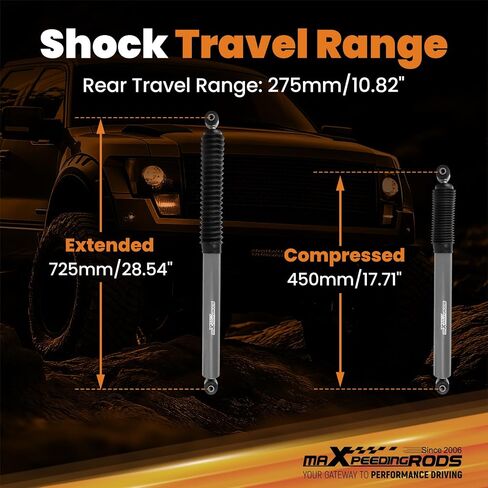 maXpeedingrods 2.5-6" Rear Lifted Shocks for Chevy Silverado/GMC Sierra 1500 Classic 1999-2007 2WD 4WD, G1 Upgraded Version in Saudi Arabia