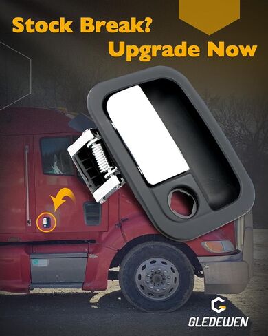 Driver Door Handle, Compatible with 2005-2020 Kenworth, 2001-2025 Peterbilt, Chrome Exterior Front Left Driver side Door Handle w/ Key Hole, Replace# 760-5403, R56-1025L, 42766, Outside Hanlde Part in Saudi Arabia