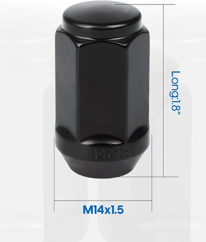 ECCPP 24PCS Lug Nuts M14x1.5 Black Closesd End Lug Nuts Set 1.8" Length 7/8" Hex Bulge Acorn Aftermarket Wheel Tire Nuts Fit for Chevrolet for Avalanche for Blazer for Silverado 1500 for Express 1500 in Saudi Arabia